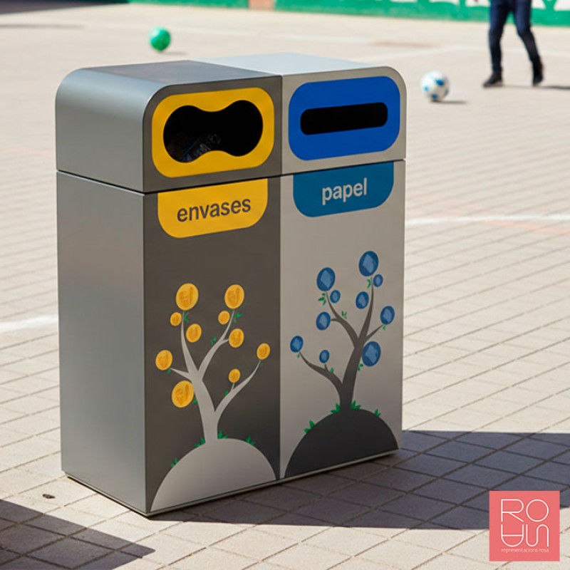 Paperera de reciclatge exterior Brussel·les 120 L - Edició especial